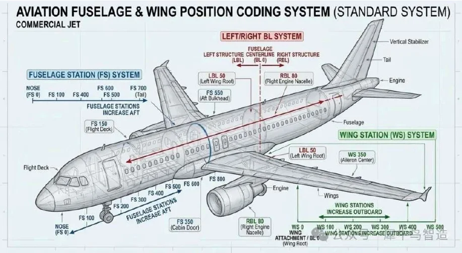 航空机身与机翼位置编码体系